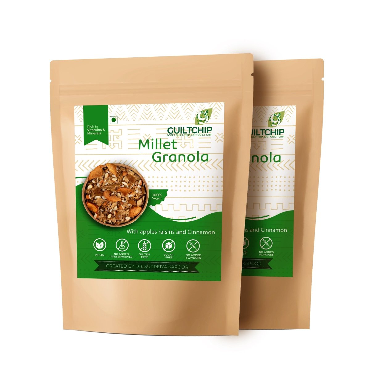Millet Granola with Sundried Apples, Raisins & Almonds - 380 g | Verified Sustainable by Brown Living™