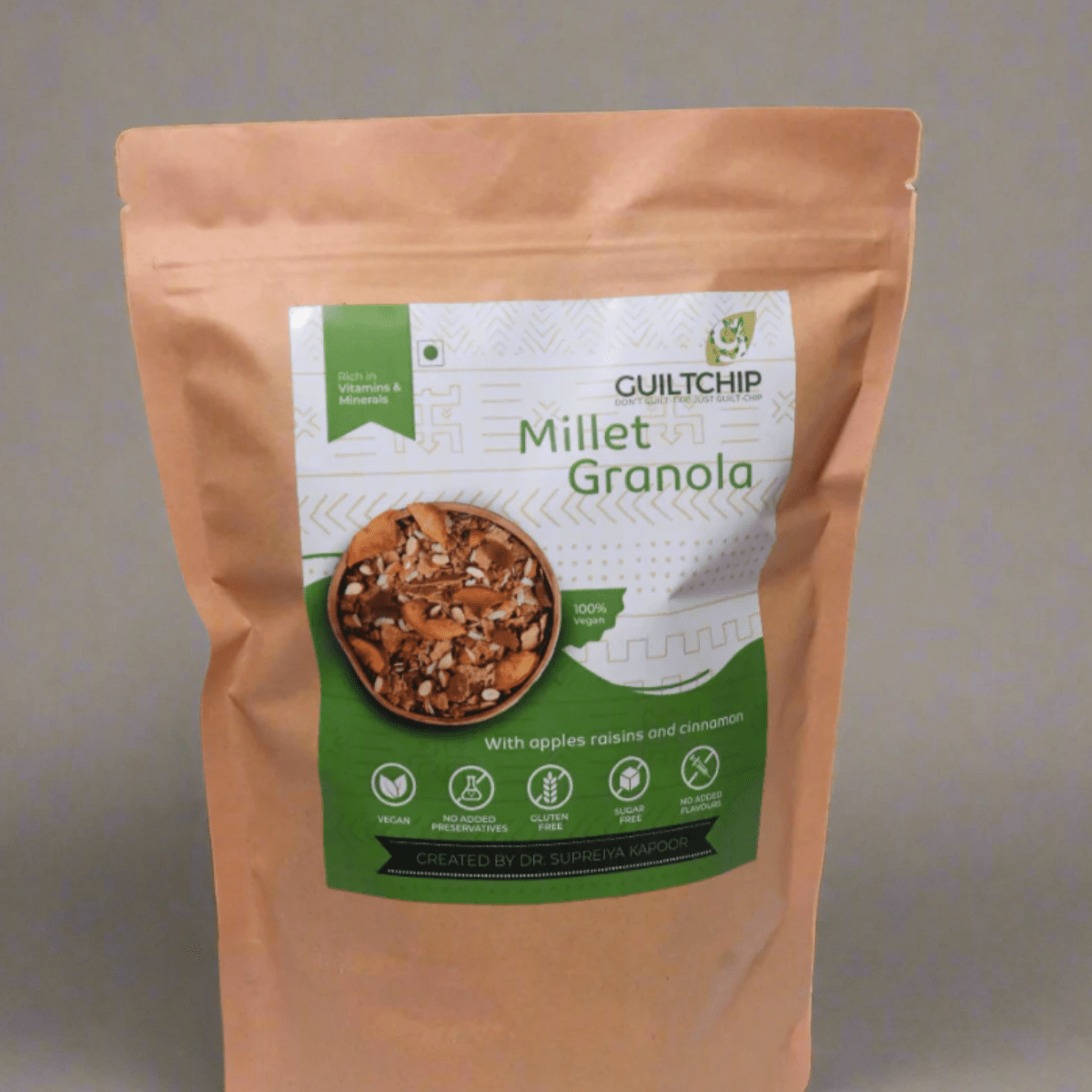 Millet Granola with Sundried Apples, Raisins & Almonds - 380 g – Cereal & Meusli on Brown Living™. SKU: 026 - 01214 - VRO - 00009. Img 5.