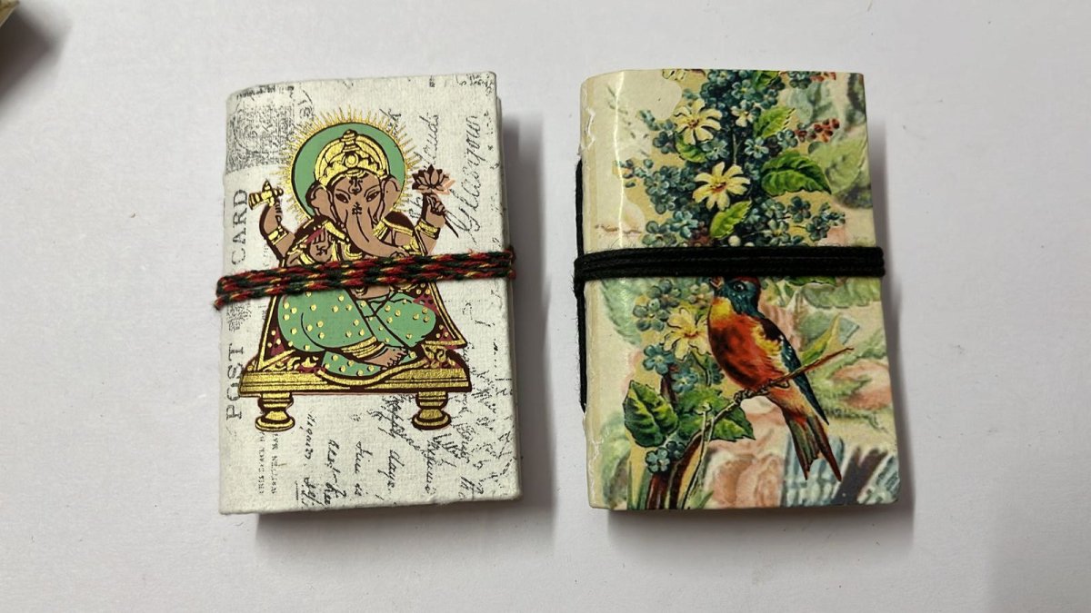 Mini Recycled Paper Journal Pack of 2 – Notebooks & Notepads on Brown Living™. SKU: OEP2533985. Img 6.