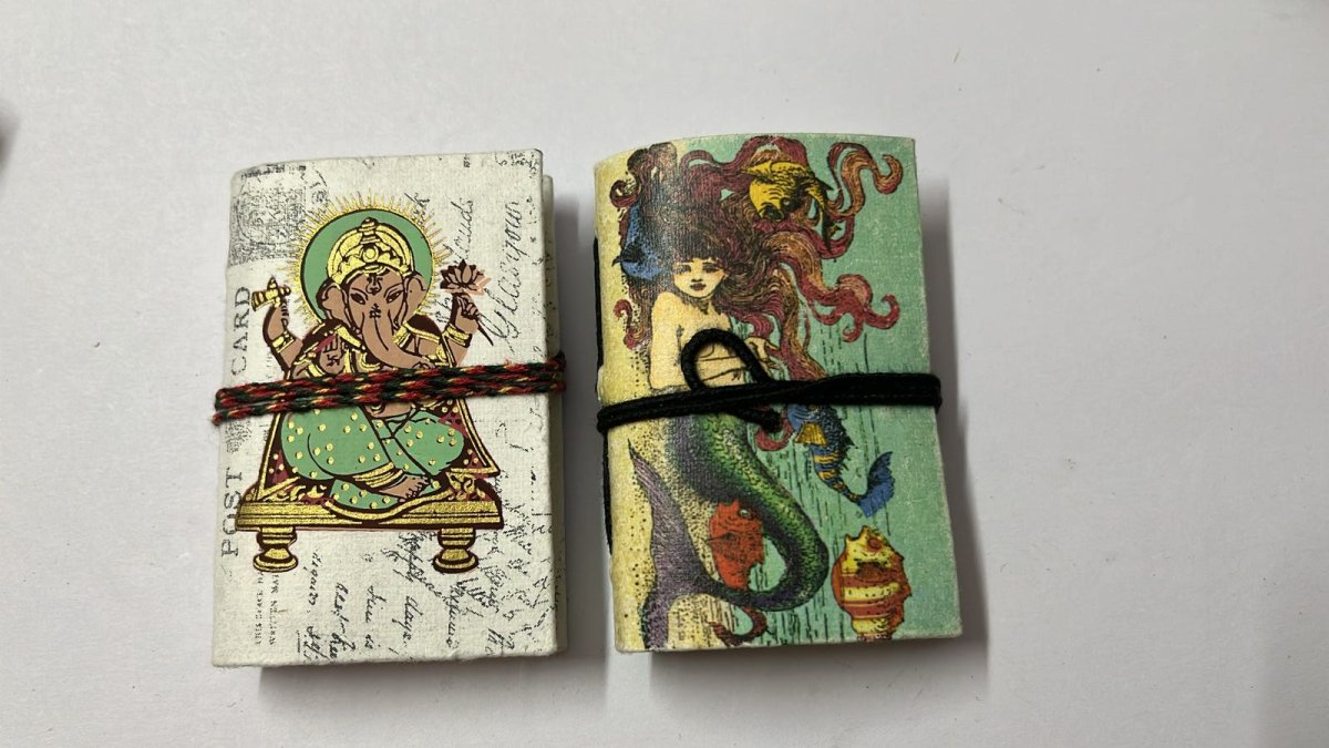 Mini Recycled Paper Journal Pack of 2 – Notebooks & Notepads on Brown Living™. SKU: OEP2533986. Img 4.