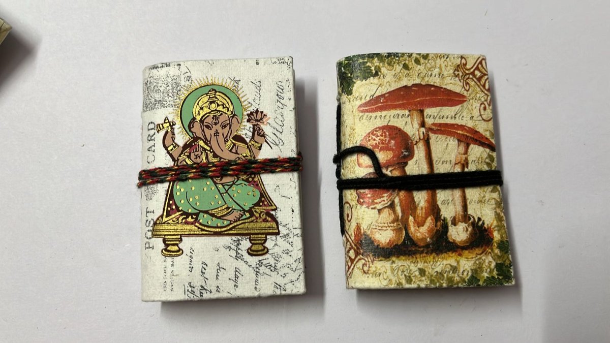 Mini Recycled Paper Journal Pack of 2 – Notebooks & Notepads on Brown Living™. SKU: OEP2533995. Img 3.