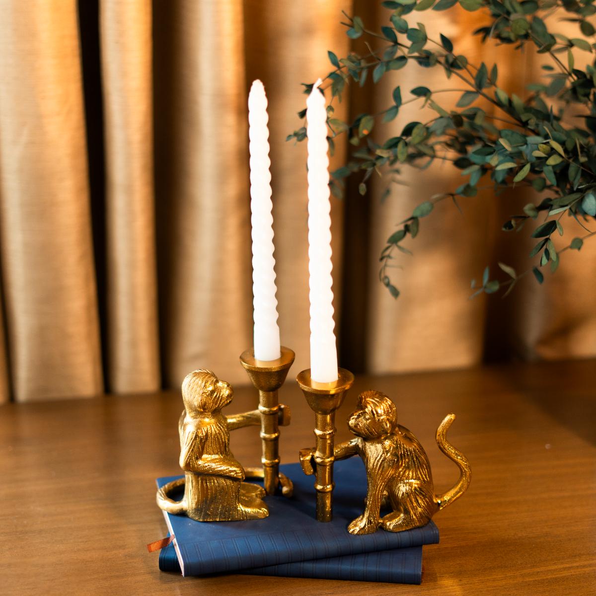 Monkey Mischief Candle Holder Set of 2 – Decor & Artefacts on Brown Living™. SKU: DC - 179. Img 6.