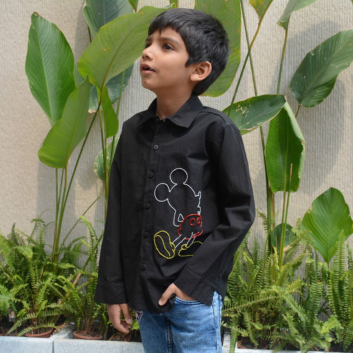Mouse Embellished Shirt - Black | Verified Sustainable by Brown Living™