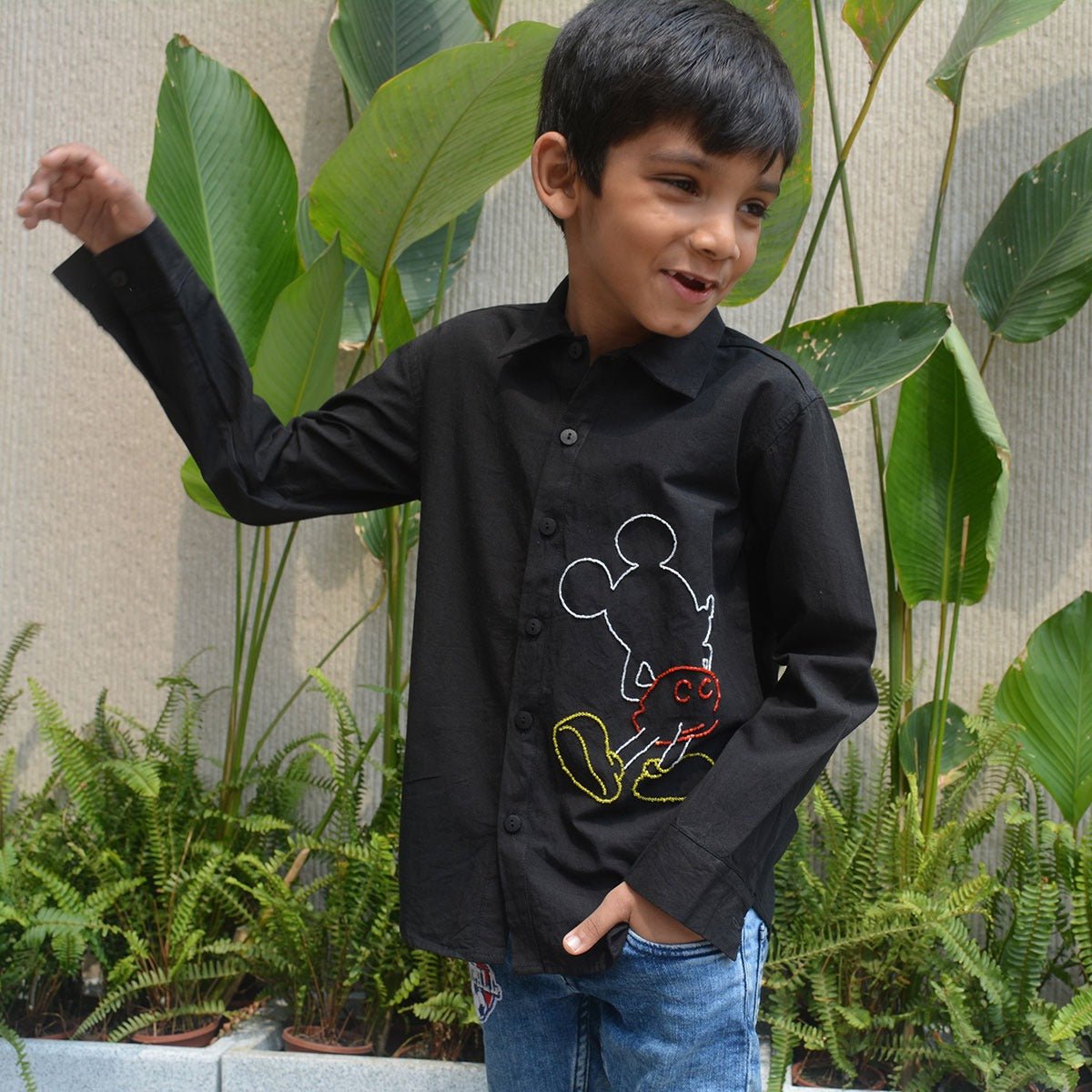 Mouse Embellished Shirt - Black | Verified Sustainable by Brown Living™