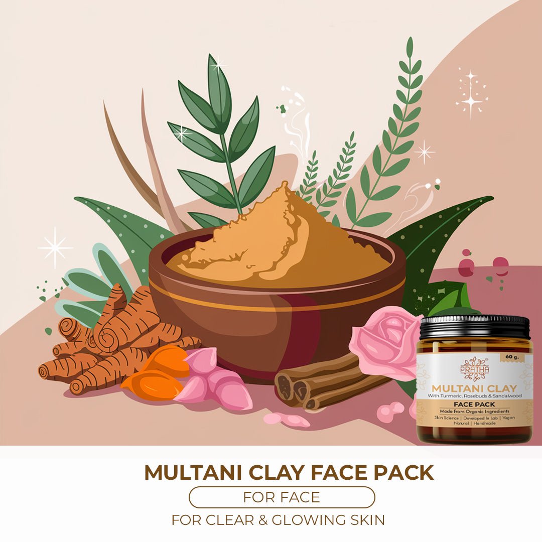 Multani Clay – with turmeric and rosebuds & Sandalwood – Face Pack on Brown Living™. SKU: phpnl 909210. Img 4.