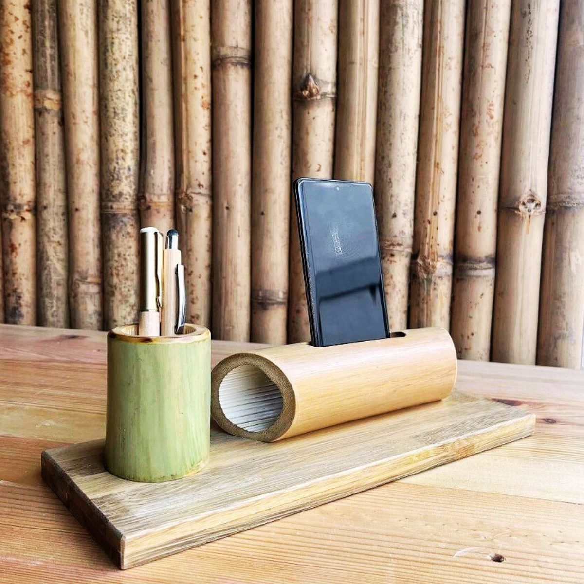 Multi - Purpose Bamboo Desk Organizer – Eco - Friendly Storage Solution | Verified Sustainable by Brown Living™