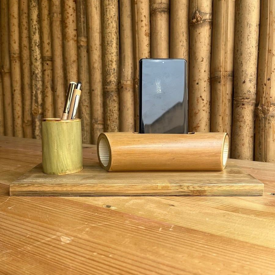 Multi - Purpose Bamboo Desk Organizer – Eco - Friendly Storage Solution | Verified Sustainable by Brown Living™