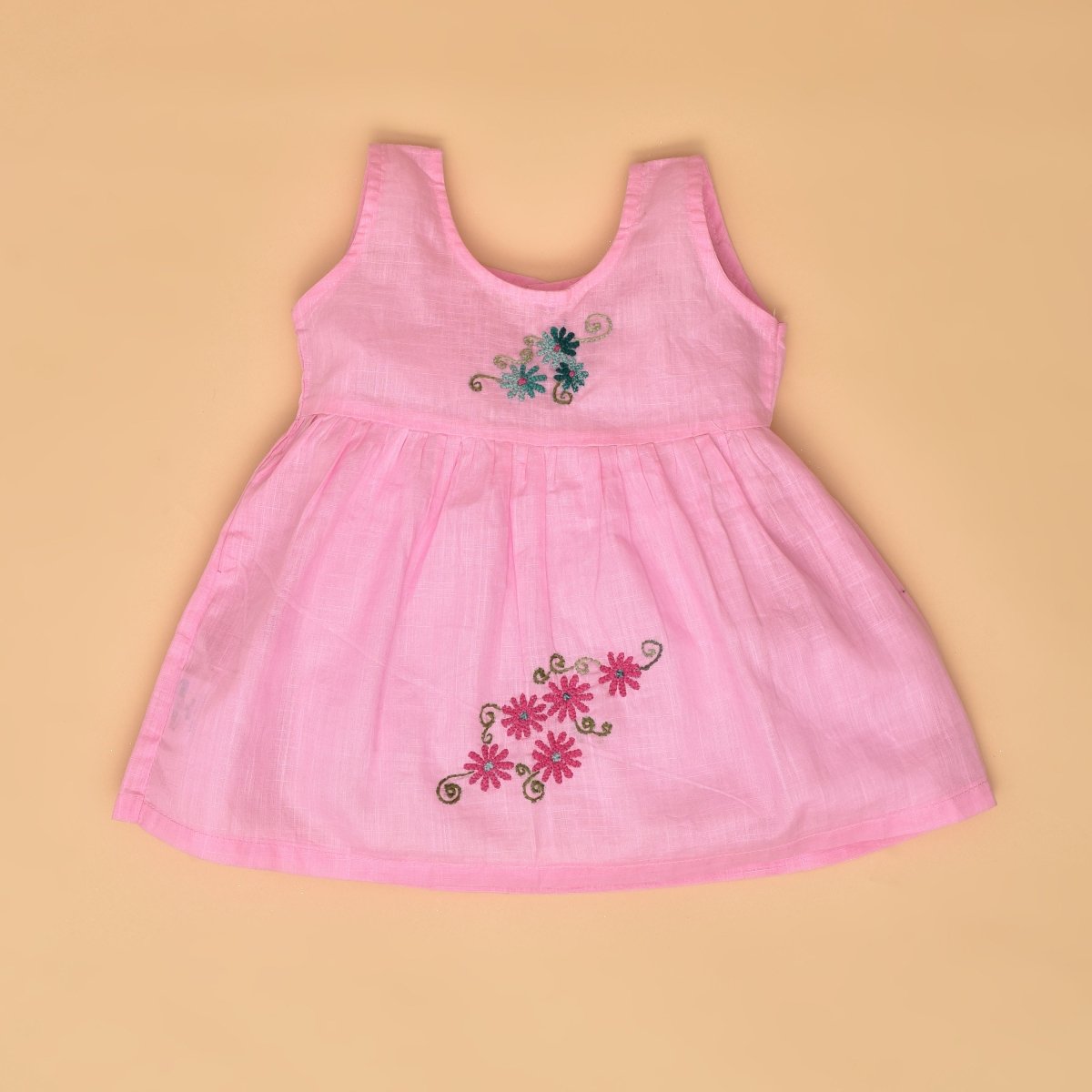 Multicolour Pure Cotton Hand Embroidered Baby Dress Combo - Set of 3 – Kids Frocks & Dresses by Stotra available on Brown Living™. Small . SKU: STRCOTMULTFROCOM02 - S. Img 20.