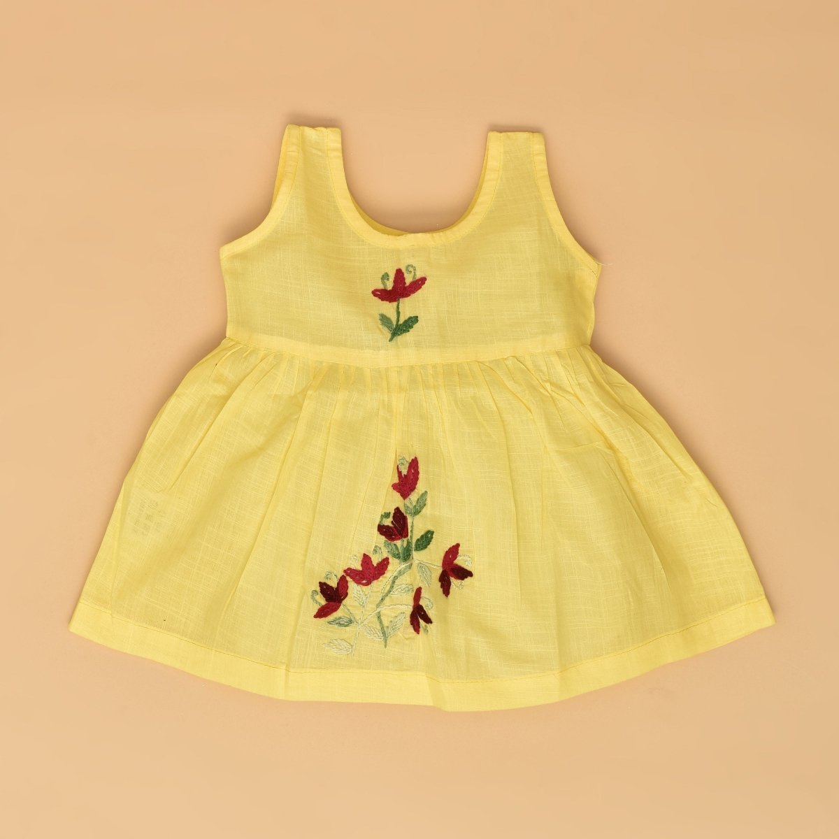 Multicolour Pure Cotton Hand Embroidered Baby Dress Combo - Set of 3 – Kids Frocks & Dresses by Stotra available on Brown Living™. Small . SKU: STRCOTMULTFROCOM02 - S. Img 25.