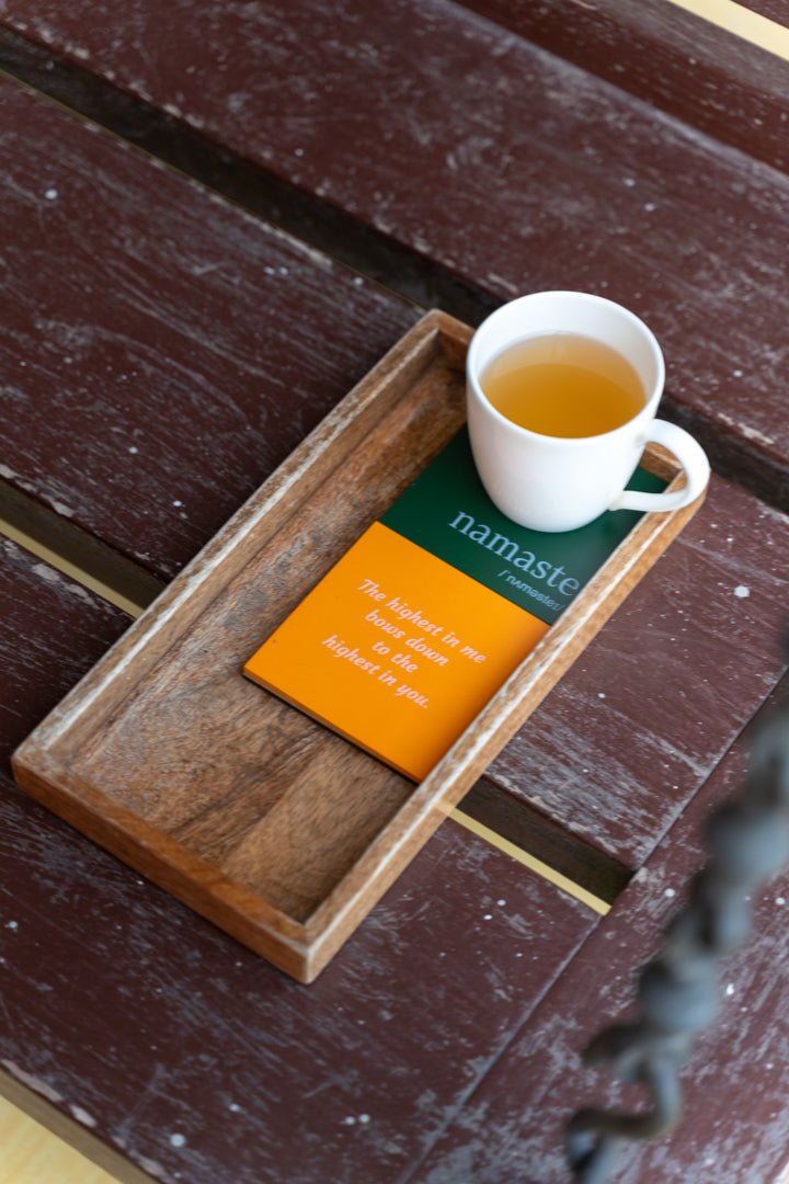 Namaste Coasters - Being one with everything – Table Essentials by White Light Elements available on Brown Living™. . SKU: 123 - 10293 - WLE/RE/NC//01. Img 4.