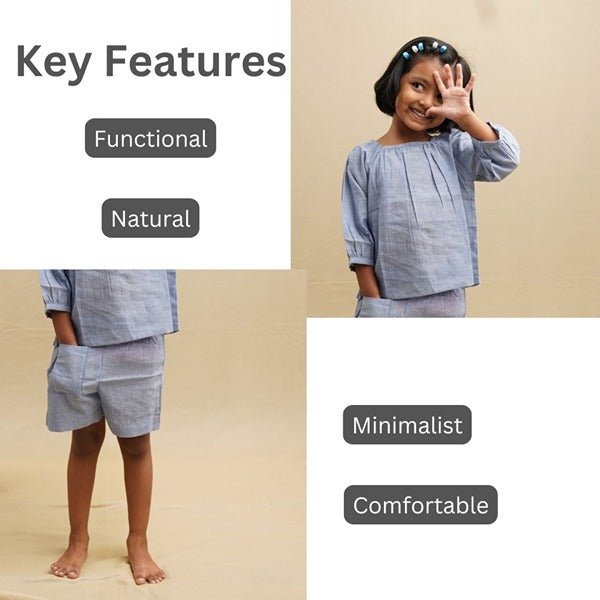 Neelpari Co - ord Set Girls – Kids Daywear Sets by Saha available on Brown Living™. 1 - 2 years . SKU: SCGSB - 01. Img 5.
