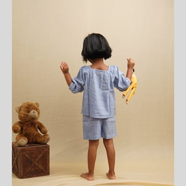 Neelpari Co - ord Set Girls – Kids Daywear Sets by Saha available on Brown Living™. 1 - 2 years . SKU: SCGSB - 01. Img 3.