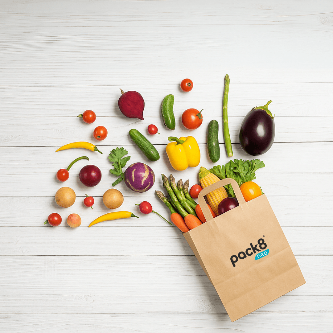 Neo Large Brown Paper Carrier Bags with Flat Handles – Gift Bags on Brown Living™. SKU: PHDL - BRP50. Img 2.