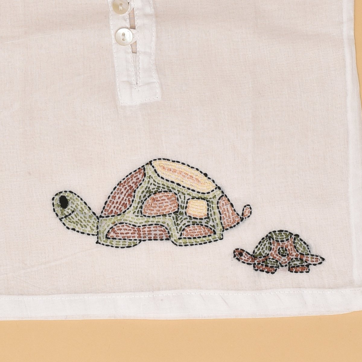 Ocean Friends Baby Jabla (Turtle and Sea Creatures) - Pure Mulmul Baby Jabla Set of 2 | Verified Sustainable by Brown Living™
