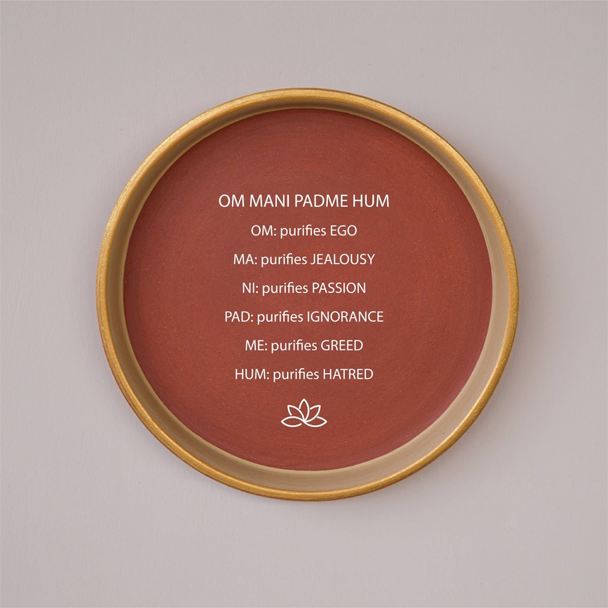 Om Mani Padme Hum Terracotta Wall Plate | Verified Sustainable by Brown Living™