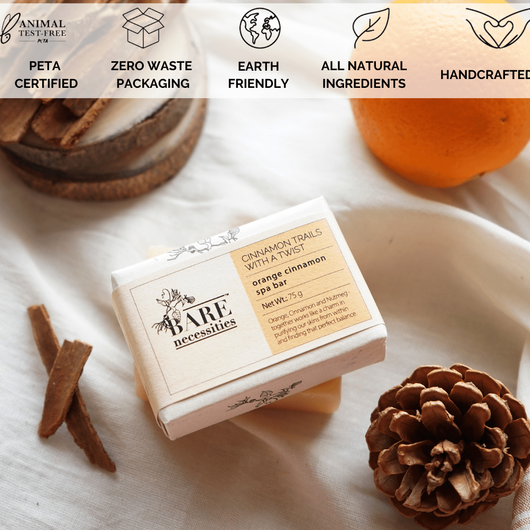 Orange Cinnamon Bathing Bar | Organic Cold - processed, Handmade Soap for Clear skin | Pack of 2 – Body Soap on Brown Living™. SKU: BNPCO006 - 1. Img 5.