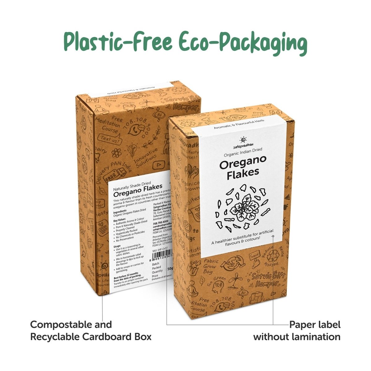 Oregano Flakes 50g - Naturally Dried & Organic – Seasonings & Spices on Brown Living™. SKU: 2HS_OFDI - 5T. Img 4.