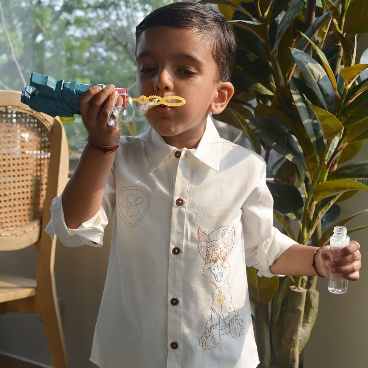 Paw Patrol Embroidered Shirt - White | Verified Sustainable by Brown Living™