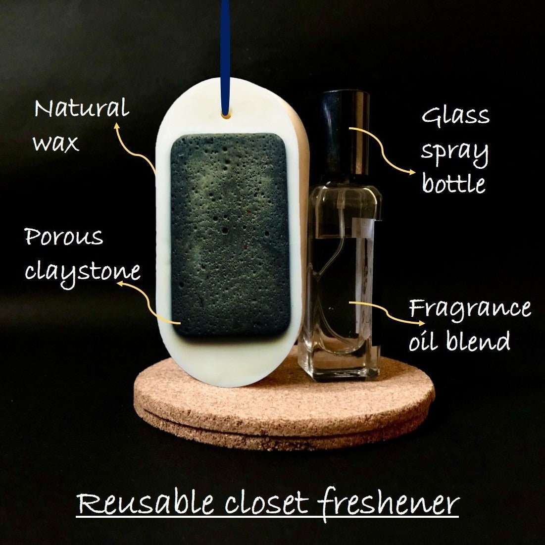 Peppermint fragrance - Grey Claystone Closet Freshener | Verified Sustainable by Brown Living™