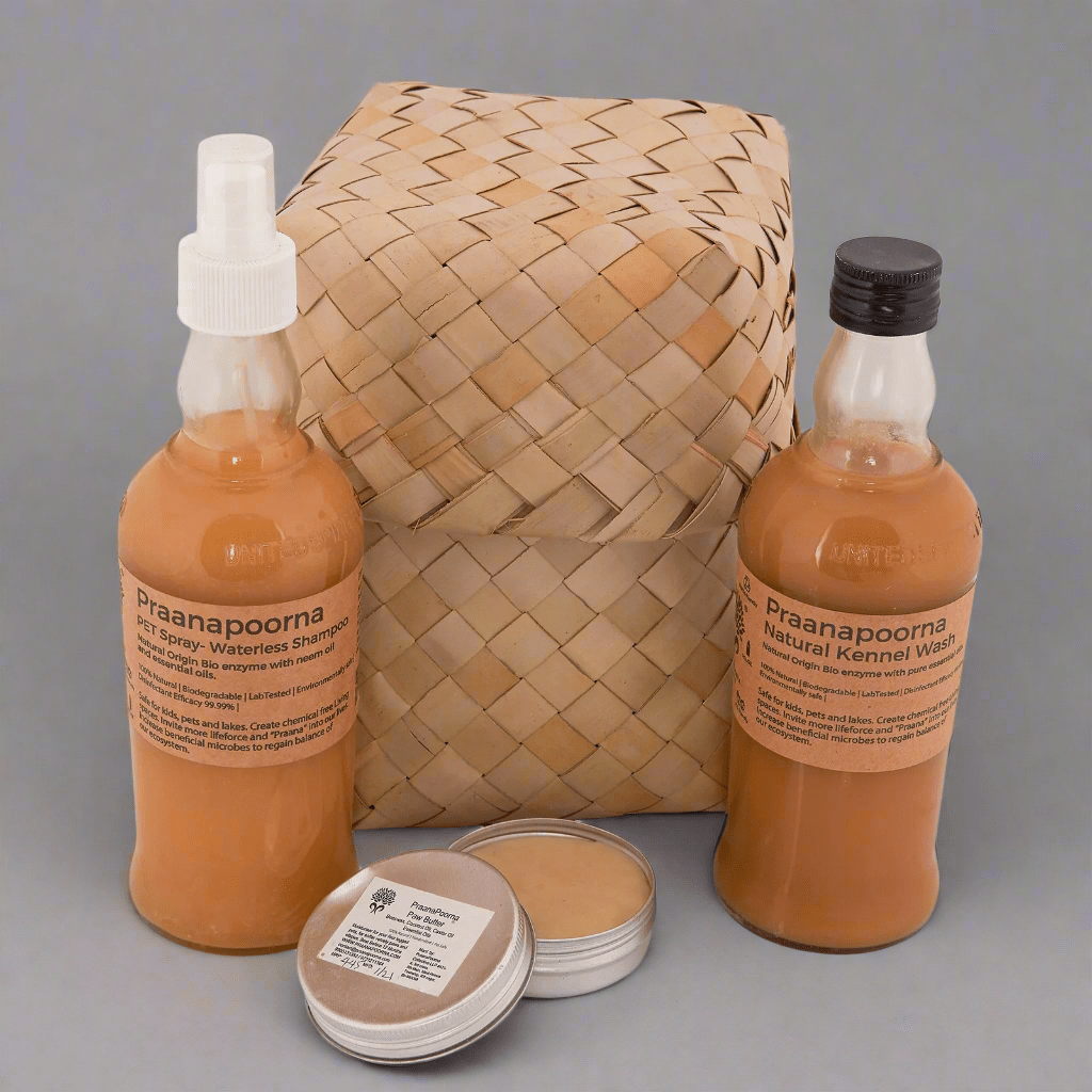 Pet care hamper| Chemical Free Essentials – Pet Grooming Supplies on Brown Living™. SKU: SKU_K01. Img 1.