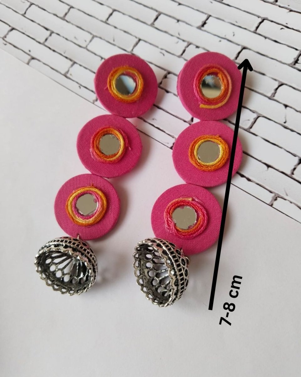 Pink Thread Drop Earrings for Boho Days – Womens earrings by The serene by Rainvas available on Brown Living™. . SKU: RVS - SER - EAR - 87. Img 5.