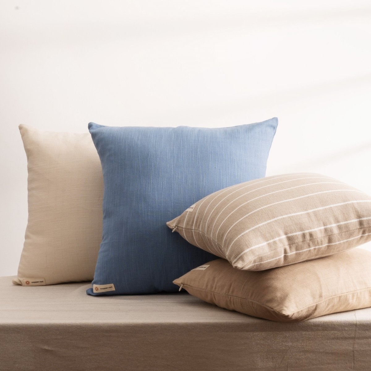 Provence Pastel Blue Cotton Cushion Cover | Verified Sustainable by Brown Living™