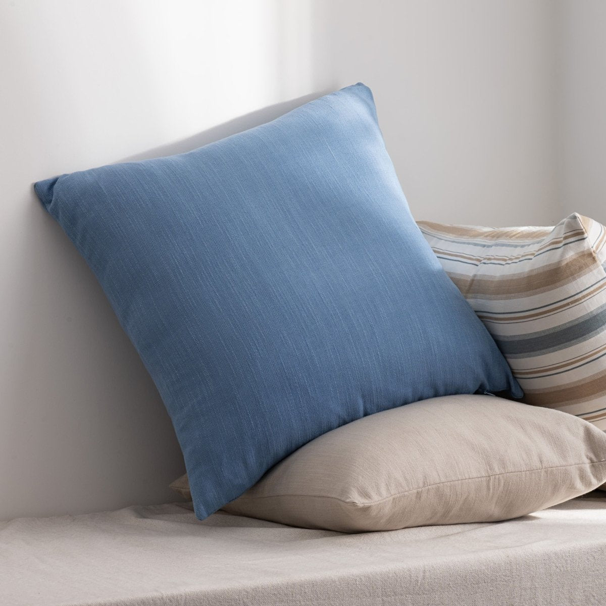 Provence Pastel Blue Cotton Cushion Cover | Verified Sustainable by Brown Living™