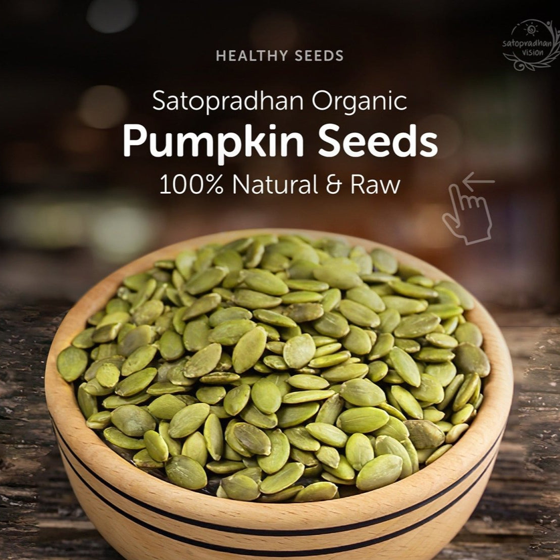 Pumpkin Seeds 200g - Raw & Organic – Dried Fruits, Nuts & Seeds on Brown Living™. SKU: 2NS_PS - 2H. Img 5.