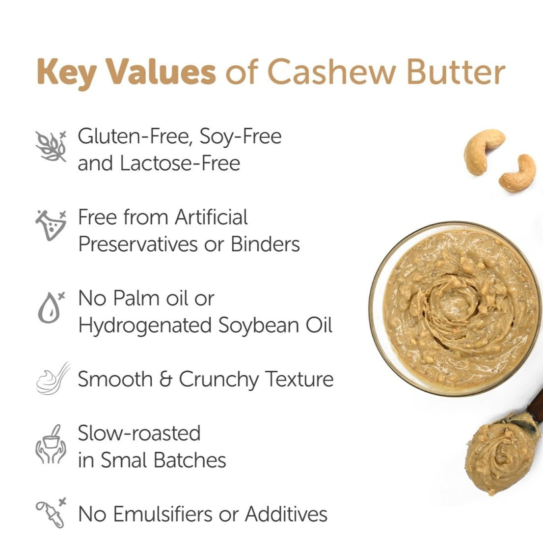 Pure Cashew Butter 200g - Vegan & Keto - Friendly – Jams & Spreads on Brown Living™. SKU: 1DS_CBCS - 2H. Img 3.