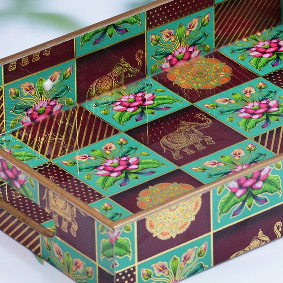Rajasthani Wooden Rectangular Trays - Pack of 3 – Home Decor on Brown Living™. SKU: MJ00156TY. Img 4.
