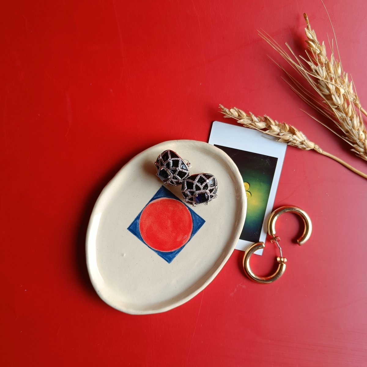 Red Moon Ceramic Dessert Plate – A Versatile Studio - Made Piece – Trays & Platters on Brown Living™. SKU: CTT01. Img 2.