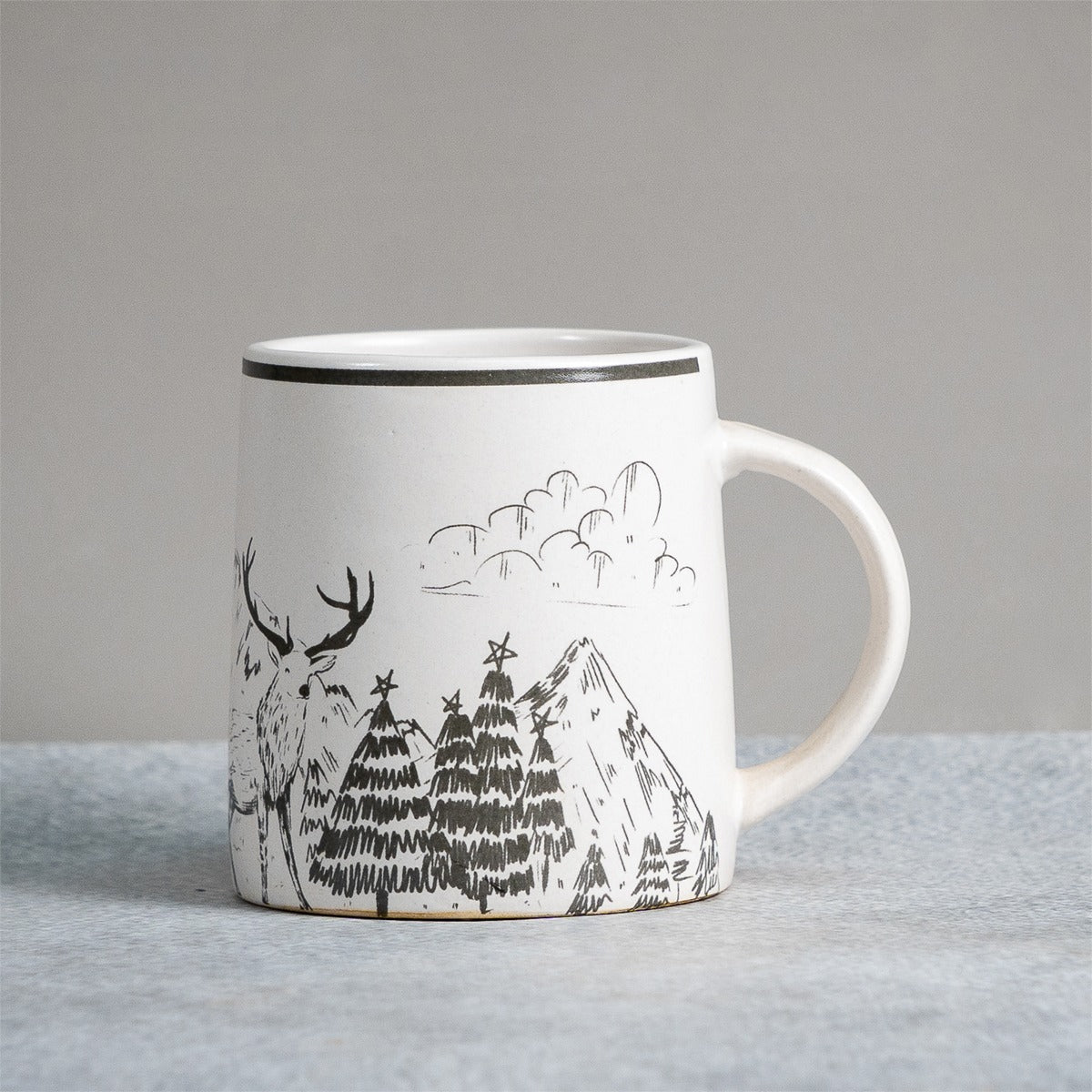 Reindeer Ceramic Mug - Pack of 2 - 350ml Each | Verified Sustainable by Brown Living™