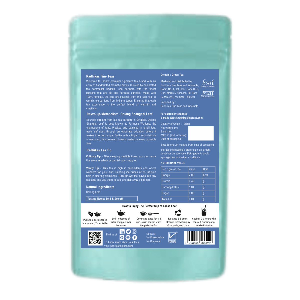 REVVS UP METABOLISM Oolong Shanghai Leaf - A Semi - Oxidized Tea for Boosting Metabolism and Relaxation – Tea by Radhikas Fine Teas and Whatnots available on Brown Living™. . SKU: 224 - 13184 - 8903555800212. Img 6.
