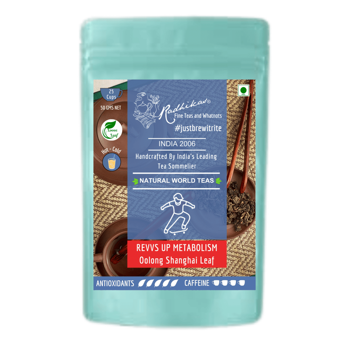 REVVS UP METABOLISM Oolong Shanghai Leaf - A Semi - Oxidized Tea for Boosting Metabolism and Relaxation – Tea by Radhikas Fine Teas and Whatnots available on Brown Living™. . SKU: 224 - 13184 - 8903555800212. Img 5.
