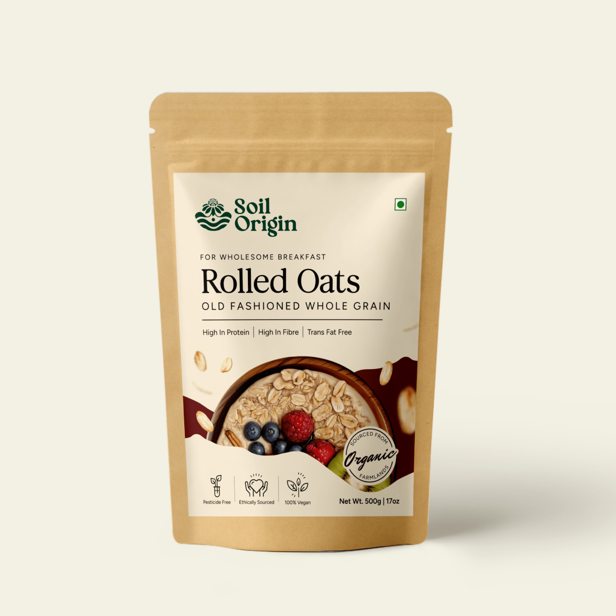 Rolled Oats | Weight Management | 500g | Verified Sustainable by Brown Living™