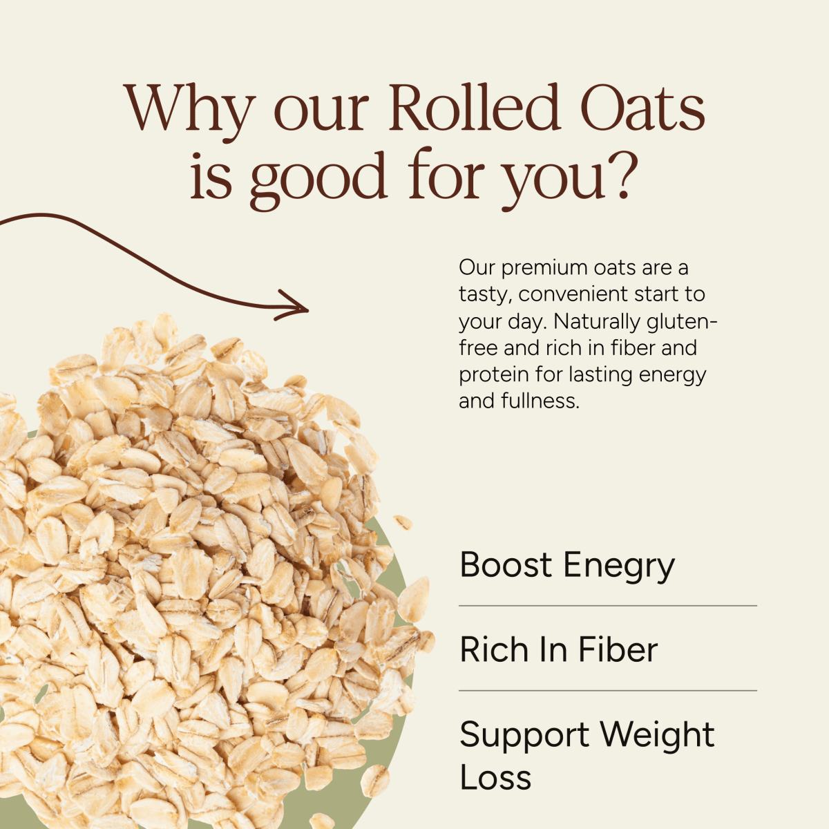 Rolled Oats | Weight Management | 500g | Verified Sustainable by Brown Living™