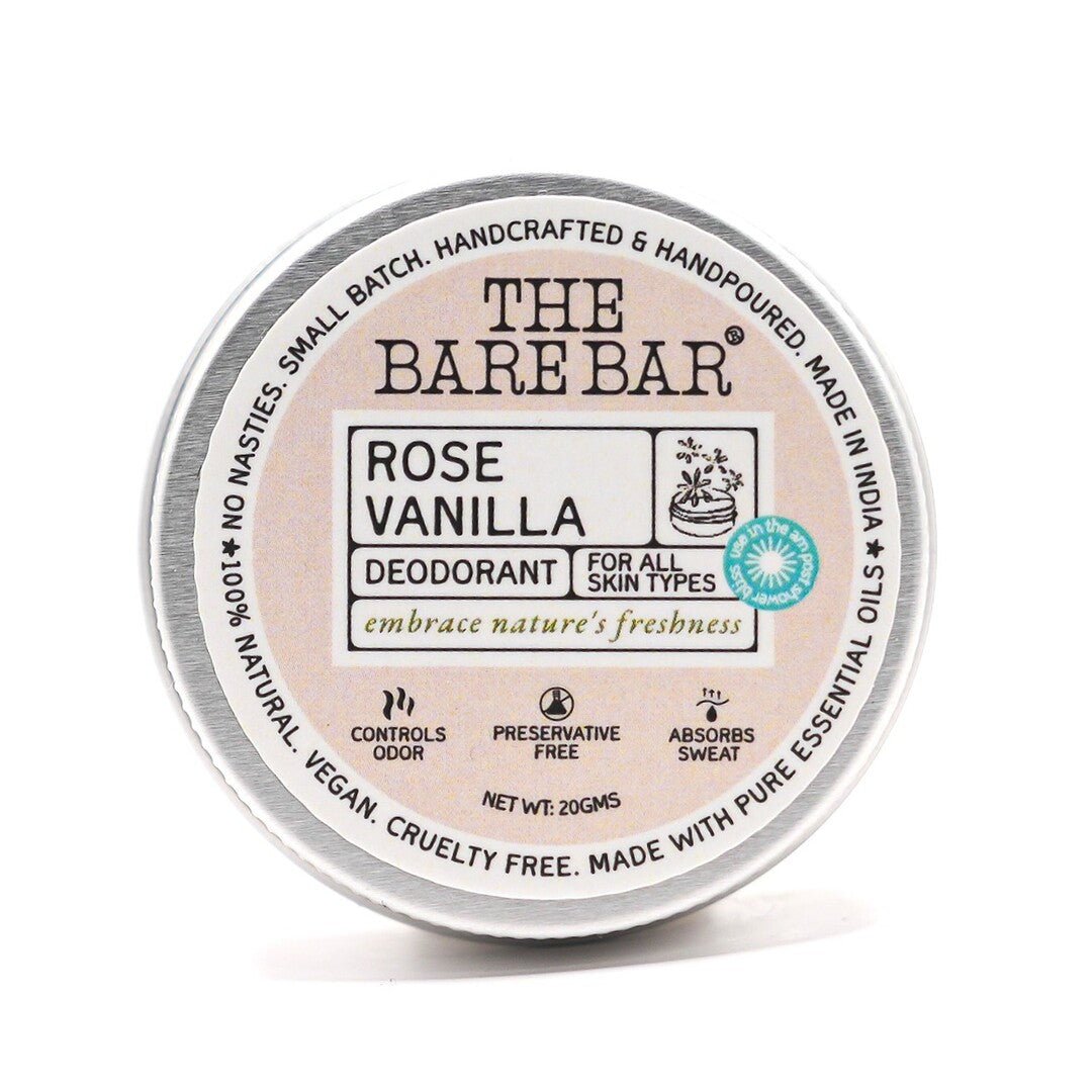 Romantic Rose Vanilla Deodorant for Long - Lasting Aroma – Deodorant by The Bare Bar available on Brown Living™. 20gm . SKU: 8904448006711. Img 2.