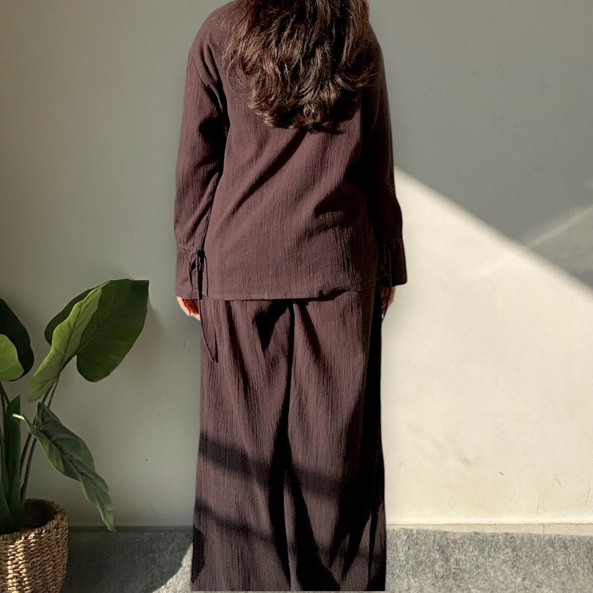 Rooh | Crinkled Cotton Co - ord Set | Black | Verified Sustainable by Brown Living™