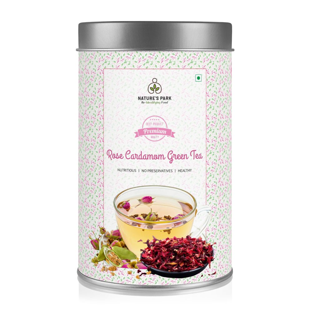 Rose Cardamom Green Tea Can 100g | Verified Sustainable by Brown Living™