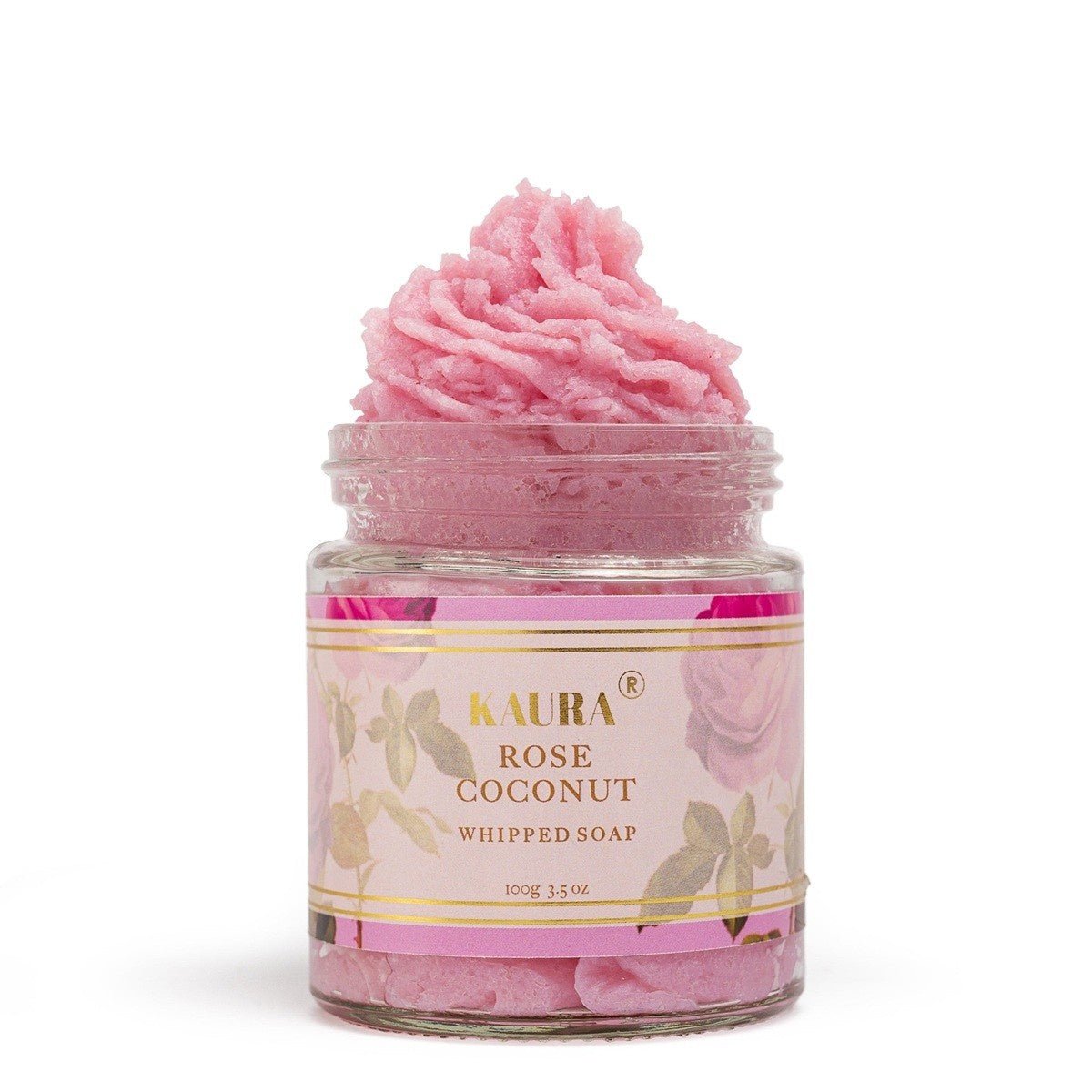 Rose Coconut Whipped Soap for Gentle Cleaning | 120g – Body Soap on Brown Living™. SKU: KI376. Img 1.