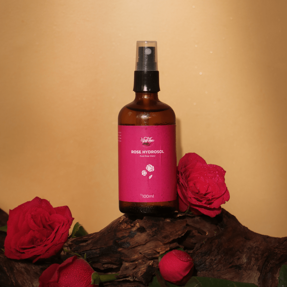 Rose Hydrosol I Pure Rose Water from Uttarakhand – Face Cleanser by Vriksha Veda available on Brown Living™. . SKU: VV - HY - 04. Img 3.