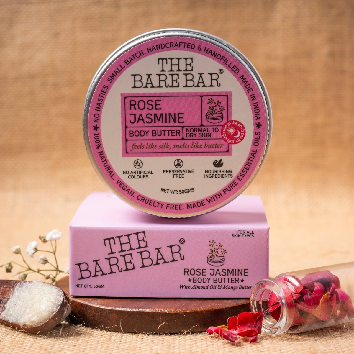 Rose Jasmine Body Butter – Romantic Aroma Rich Nourishment | Verified Sustainable by Brown Living™