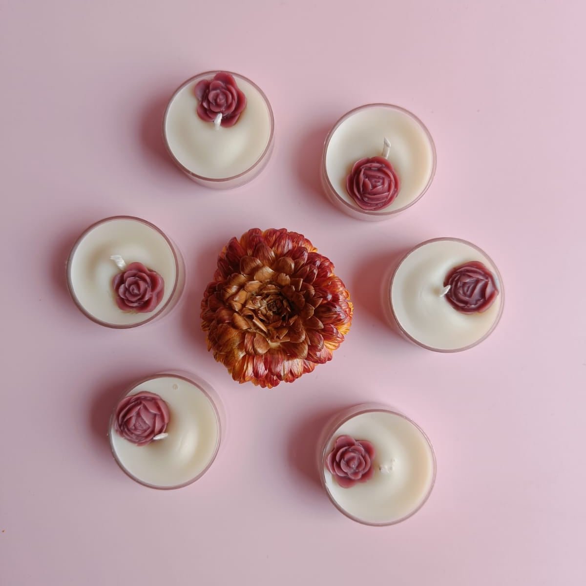 Rose Tealight Candle - Set of 6 – Candles & Fragrances on Brown Living™. SKU: TRCS65 - P. Img 9.