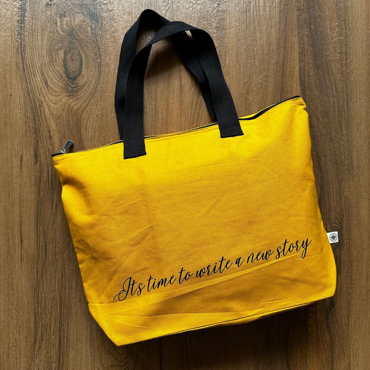 Rover Tote Bag – Durable Canvas Travel Tote with Zipper and Sleeve – Tote Bag on Brown Living™. SKU: ROT004YL. Img 5.