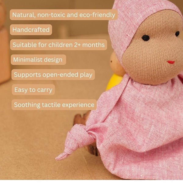Rumi - Waldorf Inspired fabric Doll – Role & Pretend Play Toys on Brown Living™. SKU: STWD(B) - 01. Img 3.