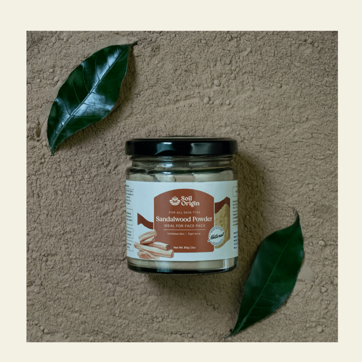 Sandalwood Powder | Face Pack | 80g – Face Pack on Brown Living™. SKU: SOPHSP00G080. Img 5.