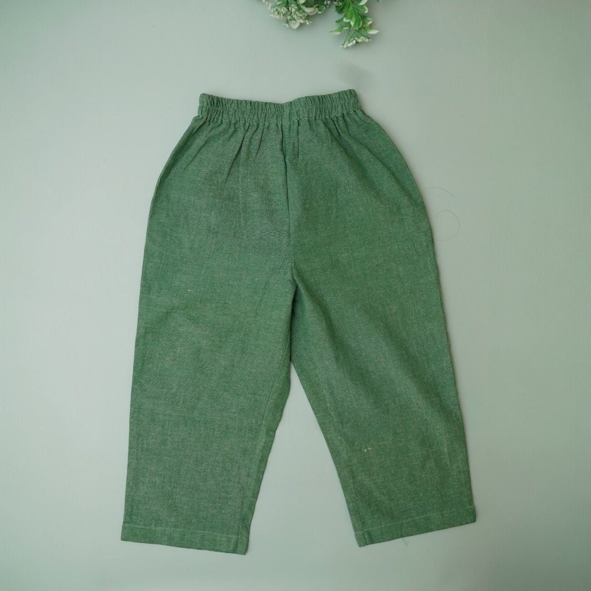 Sap Green Nature Wear Cotton Trousers – Kids Pants by Saha available on Brown Living™. 1 - 2 years . SKU: SCBT(SG) - 01. Img 1.