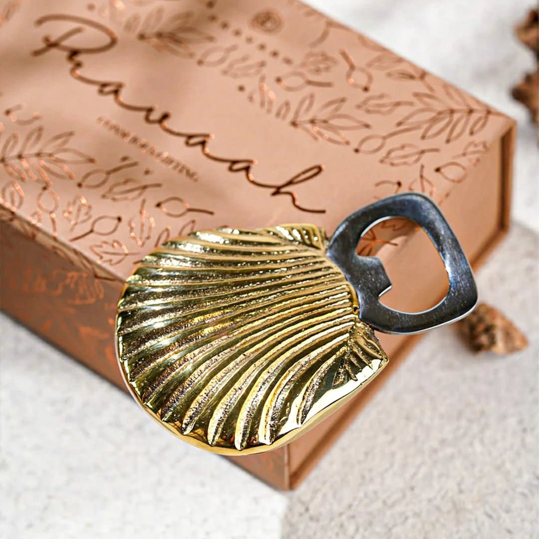 Seep (Shell) Brass Bottle Opener | Made In Solid Brass | Bar Accessories | Verified Sustainable by Brown Living™