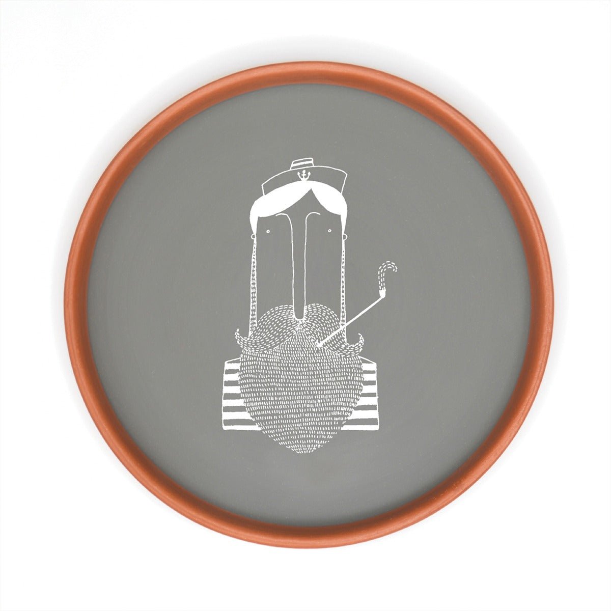Smoking Pipe Art Terracotta Wall Plate | Verified Sustainable by Brown Living™