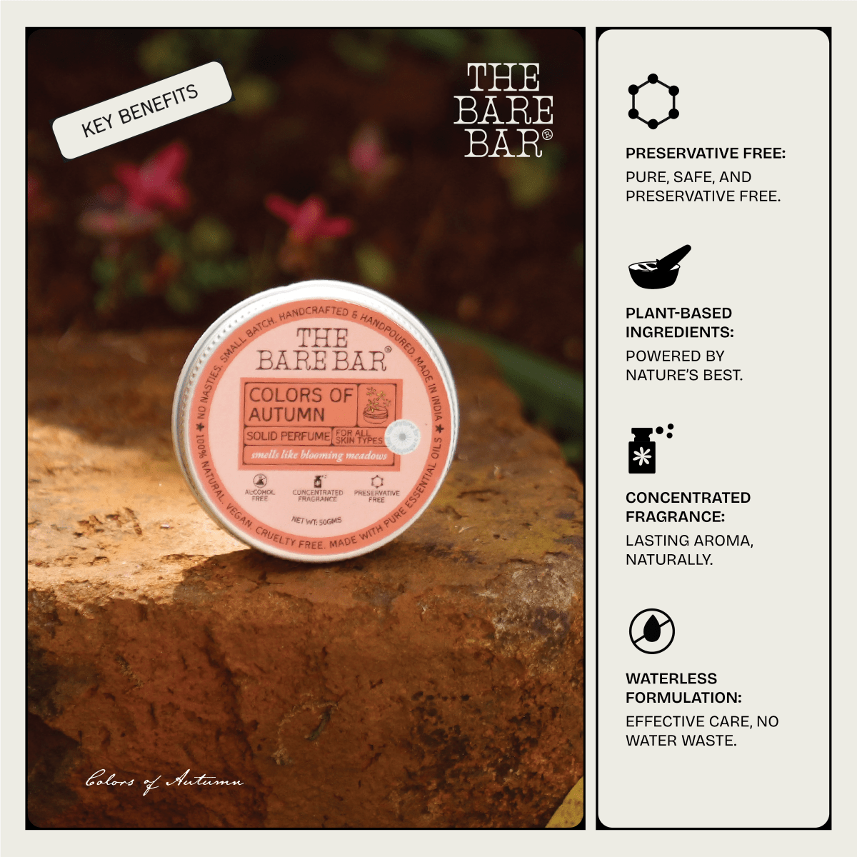 Solid Perfume - Colors of Autumn Blend with Woody Notes | Verified Sustainable by Brown Living™